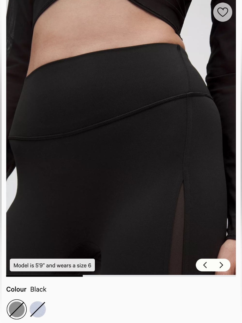 lululemon athletica Black High-Waist Leggings with Side Mesh Panel